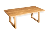 Solid Hardwood Oak rustic Kitchen Table 40mm with trapece table legs natural oiled